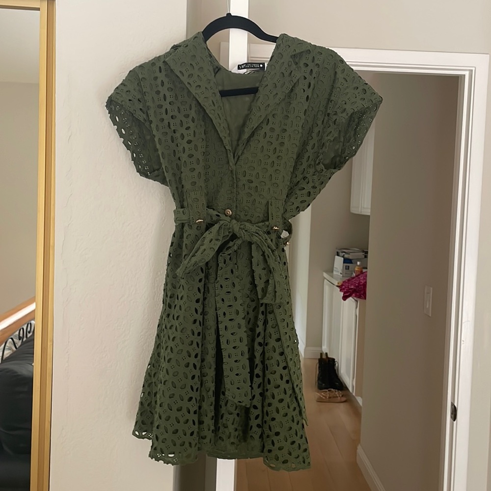 Small olive green Zara dress. Beautiful buttons. Perfect condition.